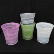 Orchid Pot - Glass (White)