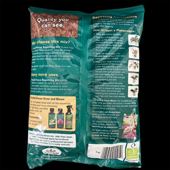 Orchid Focus Potting Bark - Medium Grade 3L Bag